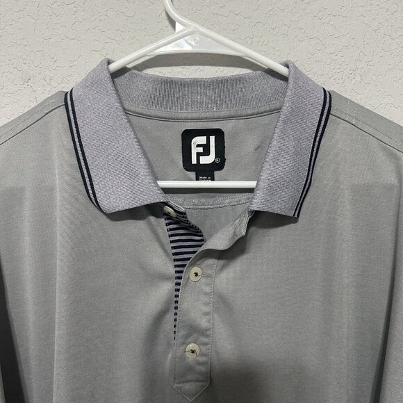 FootJoy Golf Polo Shirt Mens XL Gray Short Sleeve Embroidered FJ - Picture 3 of 7